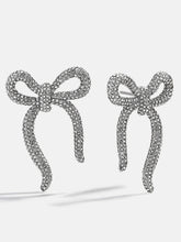 Suki Bow Earrings - Silver/Pavé