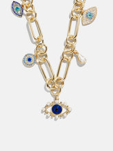 Ojo Evil Eye Charm Necklace - Gold/Blue