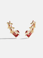 Reindeer Ride Crawler Earrings - Reindeer Sleigh