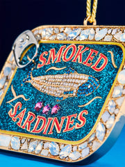 Tinsel and Tin Sardine Ornament - Sardines