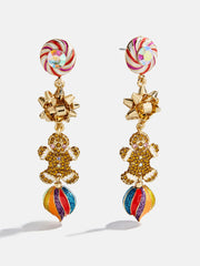 Season’s Treatings Christmas Statement Earrings - Gingerbread Man