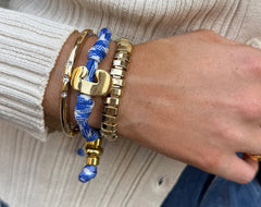 Knotty Initial Custom Bracelet - Royal Blue/White