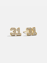 Varsity Number Custom Stud Earrings - Gold Double Digit