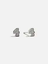 Varsity Number Custom Stud Earrings - Silver Single Digit