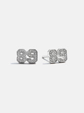 Varsity Number Custom Stud Earrings - Silver Double Digit