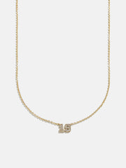 Varsity Gold/Pavé Number Custom Necklace - One Gold Station