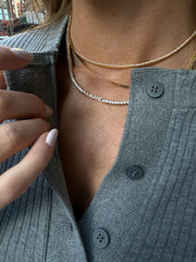 Billie 18K Gold Tennis Custom Nameplate Necklace - Mini Block