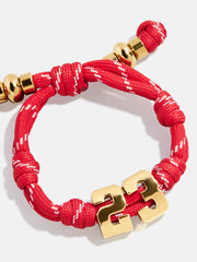Knotty Varsity Number Custom Bracelet - Cherry Red Double Digit