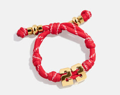 Knotty Varsity Number Custom Bracelet - Cherry Red Double Digit