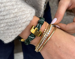 Knotty Initial Custom Bracelet - Dark Green