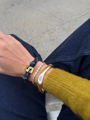 Knotty Varsity Number Custom Bracelet - Navy Single Digit