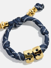 Knotty Varsity Number Custom Bracelet - Navy Double Digit