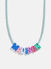 Name Drop Waterproof Kids' Custom Necklace - Turquoise