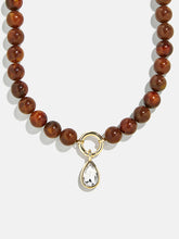 Janette Beaded Ring Necklace - Tiger's Eye