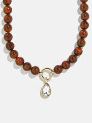 Janette Beaded Ring Necklace - Tiger's Eye