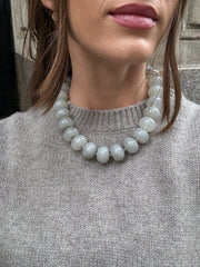 Joan Semi-Precious Necklace - Gray Quartz