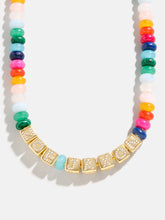 Block Letter Beaded Custom Necklace - Multi
