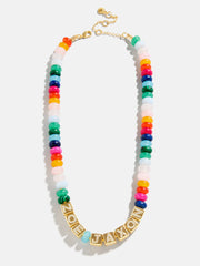 Block Letter Beaded Custom Necklace - Multi