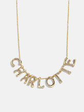 Organic Letter Custom Necklace - Gold/Pavé