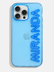 Fine Line Custom iPhone Case - Transparent Blue/Dark Blue