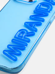 Fine Line Custom iPhone Case - Transparent Blue/Dark Blue