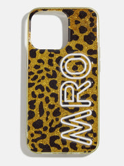 Fine Line Custom iPhone Case - Leopard/White