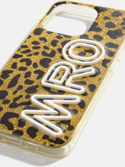 Fine Line Custom iPhone Case - Leopard/White