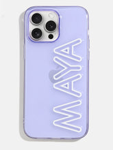 Fine Line Custom iPhone Case - Transparent Purple/White