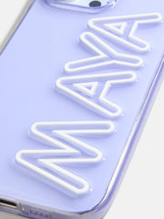 Fine Line Custom iPhone Case - Transparent Purple/White