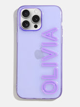 Fine Line Custom iPhone Case - Transparent Purple
