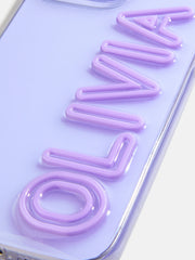 Fine Line Custom iPhone Case - Transparent Purple