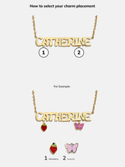Waterproof Kids’ Custom Nameplate Charm Necklace - Gold