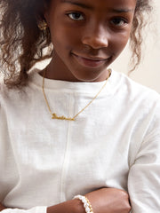 Waterproof Kids’ Custom Nameplate Necklace - Cursive