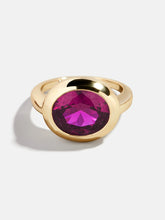 Gold Cubic Zirconia Custom Birthstone Ring - Rose