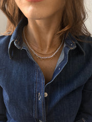 Mini Semi-Precious Custom Necklace - White Opal