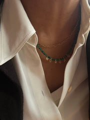 Mini Semi-Precious Custom Necklace - Malachite