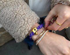 Knotty Initial Custom Bracelet - Purple