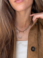 Joelle Pisa Beaded Necklace - Teardrop Bezel