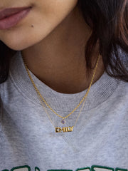 18K Gold Custom Nameplate Necklace - Bold