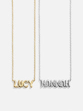 18K Gold Custom Nameplate Necklace - Bubble