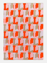 Large On Repeat Custom Blanket - Light Pink/Orange