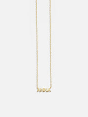 18K Gold Custom Nameplate Necklace - Mini Block