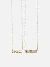 18K Gold Custom Nameplate Necklace - Mini Block