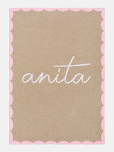 Subtly Scalloped Kids' Custom Blanket - Tan/Pink