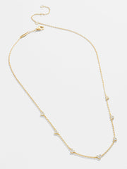 Mickey Mouse Outline 18K Gold Plated Sterling Silver Necklace - Gold/Pavé