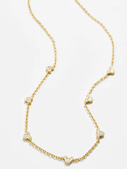 Mickey Mouse Outline 18K Gold Plated Sterling Silver Necklace - Gold/Pavé