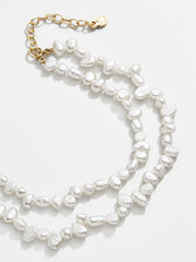 Teagan Pearl Layered Anklet - White
