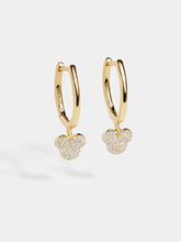 Mickey Mouse Disney 18K Gold Plated Sterling Silver Huggie Charm Earrings - Mickey Mouse