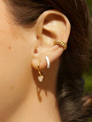 Mickey Mouse Disney 18K Gold Plated Sterling Silver Huggie Charm Earrings - Mickey Mouse