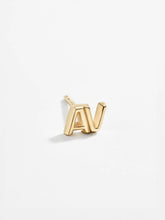 Single 18K Gold Double Initial Earring - Gold